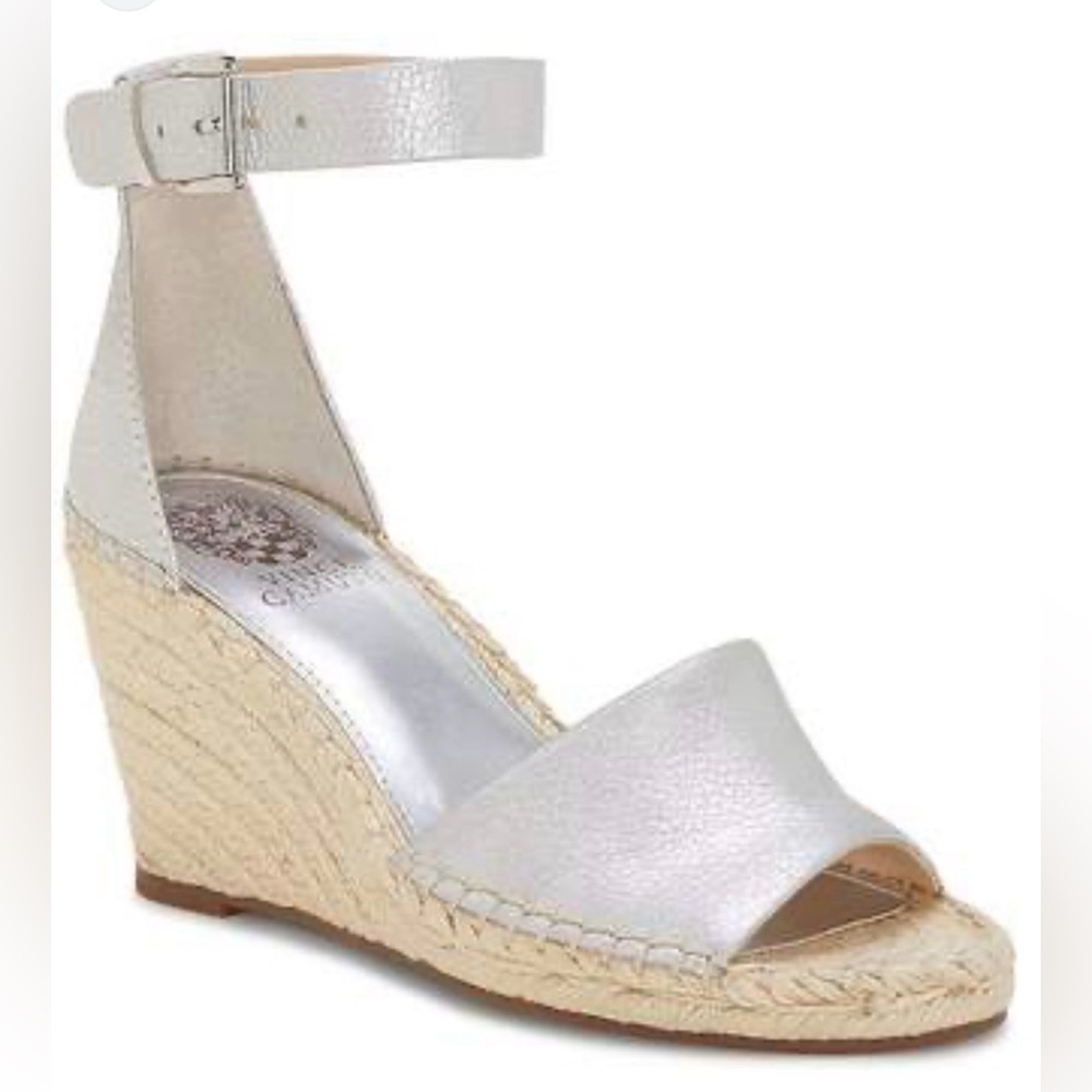 Vince Camuto Metallic Silver Espadrille Sandals